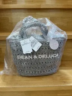 DEAN & DELUCA ×BEAMS クロッシェバスケットバッグ　グレーS