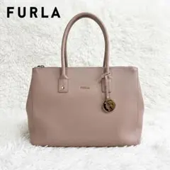 FURLA フルラ トートバッグ ピンク サフィアーノ レザー風 A4収納のサムネイル