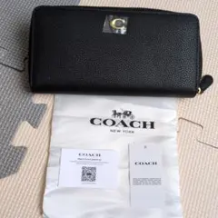 新品未使用コーチ COACH 長財布 ラウンドファスナーロング ブラック 黒