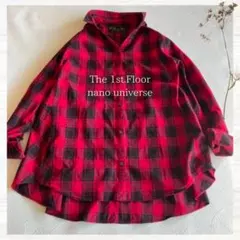 The 1st. Floor nano universe チェック柄シャツ 長袖