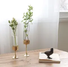 ブラスキャンドルスタンドフラワーベース Lサイズ一輪挿し 生花 ドライフラワー