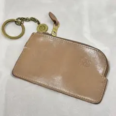【美品】イルビゾンテ コインケース キーケース ヌメ革 グレージュ ゴールド金具