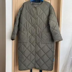 中綿キルトコート　カーキ