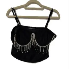 SHEIN ブラック 衣装用 ビーズキャミソール S