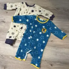 に*こ様 べビー ロンパース 70 ふ星 ドナルド ディズニー モコモコ 暖か