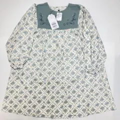 商品未使用品 長袖花柄ワンピー130cm 綿100%