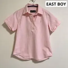 Eastboy イーストボーイ 半袖シャツ ブラウス ボタンダウン ピンク 9号