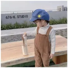 73 コーデュロイ サロペット オーバーオール ブラウン