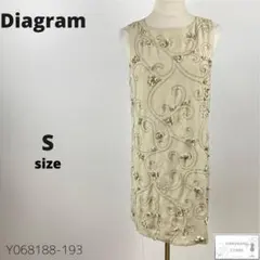 Diagram ダイアグラム ワンピース インド製 刺繍 ビーズ 立体花柄 上品