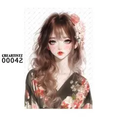 00042 ガール ペーパー/ステッカー 4枚 CREARTISTZ