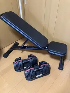 ☆無料おまけ腹筋ローラー付！ 極美品可変ダンベル計40kg＋可変式