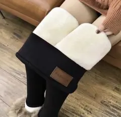 レギンス　あったか　スパッツ　裏起毛 レギンス パンツ レディース　黒 厚手　L