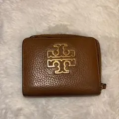 TORY BURCH 二つ折り財布　ブラウン　レザー
