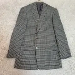 LANVIN Paris チェック柄ジャケット ブラック ホワイト S50-46のサムネイル