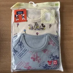 ユニクロ　UNIQLO　クルーネック　ボディスーツ　80　2枚組　ディズニー