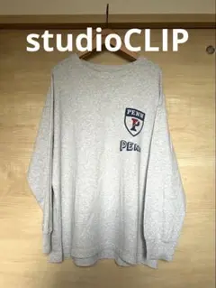 【最終値下】studioCLIP カレッジロゴ ロンT Tシャツ グレー ロゴ