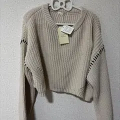 タグ付きNICE CLAUP クロップドニット Fサイズ新品ライン
