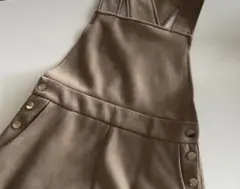 【美品】ZARAジャンパースカート　スエード調　ブラウン　サロペット