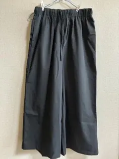 ワイドパンツ リネン風 ゴムウエスト