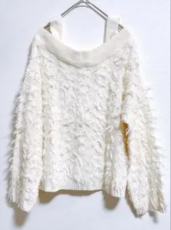 【 イーハイフンワールドギャラリーハル】カットソー ニット カットフリンジ 長袖