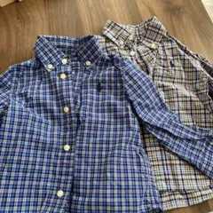 長袖　シャツ　チェック　80センチ ２枚セット