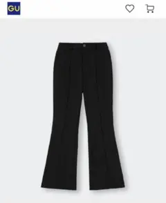 【美品】GU カットソーカラーフレアスラックス 黒 ブラック Sサイズ
