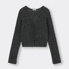 複数着用　GU ライトへアリーショートカーディガン　グレー