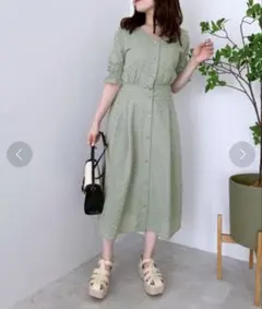 【OLIVE des OLIVE】刺繍レースＶネックワンピース