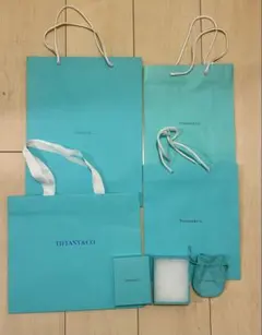 Tiffany & Co. ショッパー（青の箔押しロゴ）・ボックス・ポーチセット