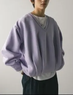 【美品】♡STYLEMIXER Vネックフォルムダンボールトップ 紫 トレーナーのサムネイル