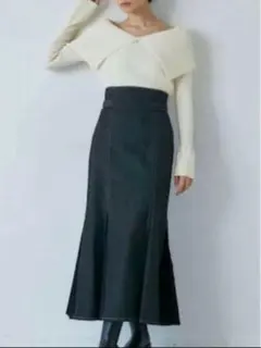 LAGUNAMOON ラグナムーン マーメイドデニムスカート ブラック M