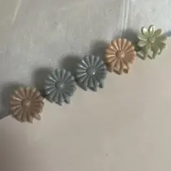 カラフル花形ヘアピンセット