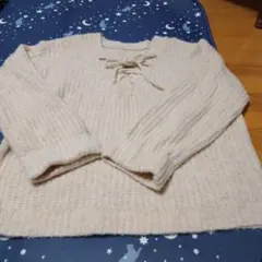 【新品】LOWRYS　FARMベージュ ニットセーター Fサイズ