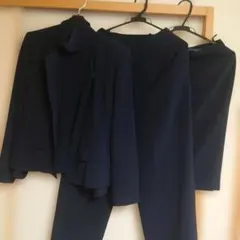Monpeit ネイビー パンツ　スカートセットアップ 3点セット