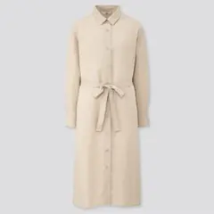 ユニクロ　ベルテッドロングシャツワンピース