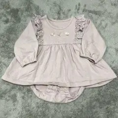 き*❁様 花刺繍　ロンパース　80