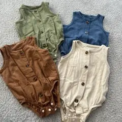 ベビー用ノースリーブロンパース4点セット