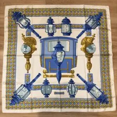 良品HERMES【エルメス】スカーフ FEUX DE ROUTE 馬車のランタン
