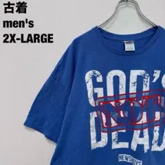 DELTA デルタ Tシャツ GOD'S DEAD ビッグサイズ 青 2XL古着