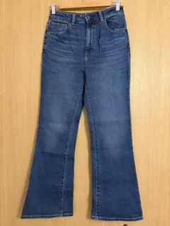 【美品】GU ジーユー フレアジーンズ(丈標準72～76cm)ブルー Mサイズ