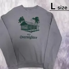 USA古着　スウェット　L　グレー　プリント　カレッジ　2024　ロゴ　裏起毛