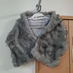 Holiday Ladyフェイクファー ショール ボレロ グレー