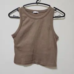 COLZA リブ編み タンクトップ Mサイズ ブラウンブラトップ