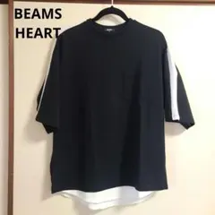 BEAMS HEART / フェイクレイヤー ライン ビッグ Tシャツ S