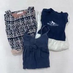 子供服まとめ売り【130】女の子　３点セット　秋冬物　ワンピース　おしゃれ