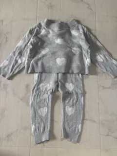 GAPギャップ グレー ハート ニットセットアップ 80