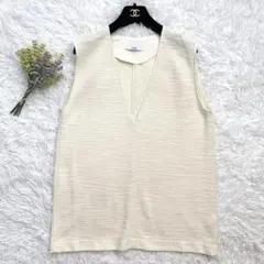 【美品】relume スラブジャージーベスト　ナチュラル　フリーサイズ