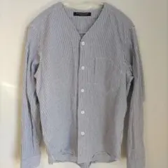 美品！JOURNALSTANDARD　ストライプ ノーカラー長袖シャツ！