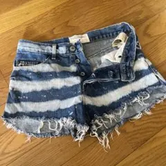 moussy ボーダー柄 デニムショートパンツ サイズ1のサムネイル