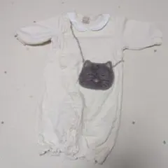 petit main ベビー ツーウェイオール 猫ポシェット風